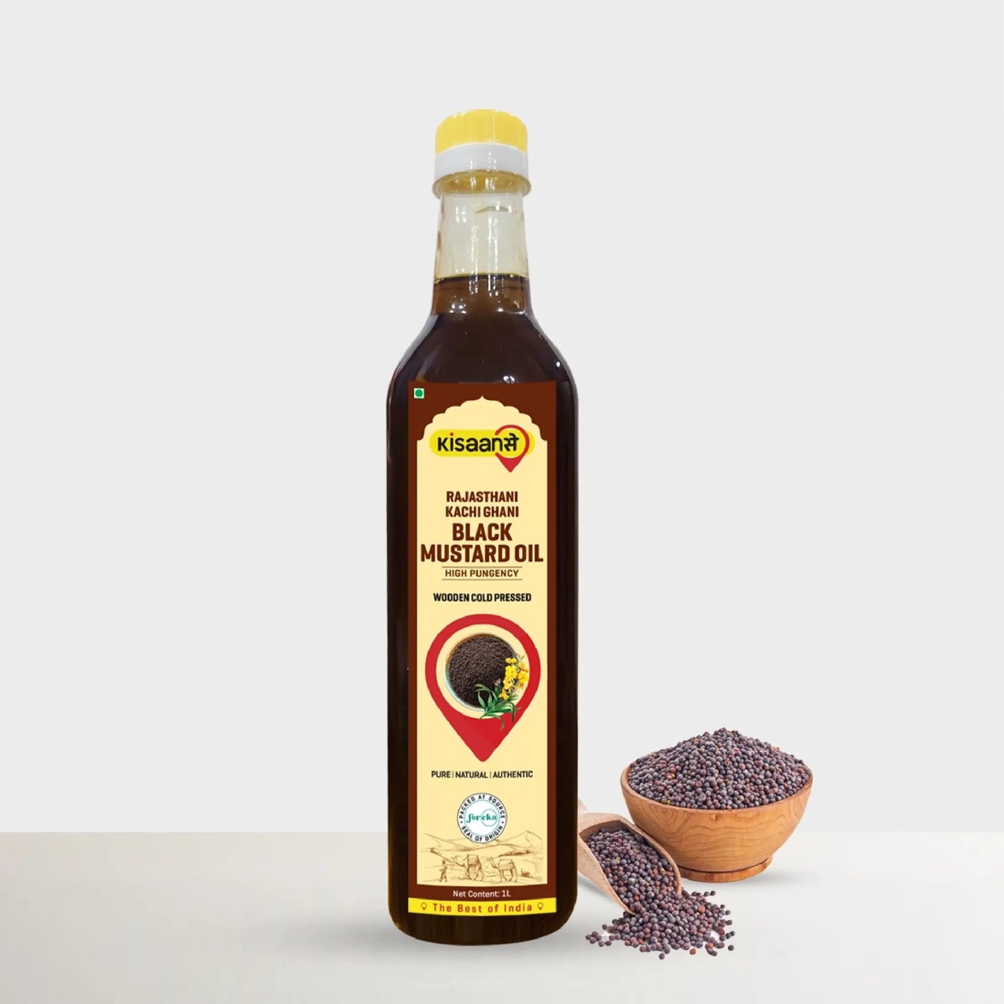 Rajasthani Kachi Ghani Mustard Oil (Black) - Wood Pressed