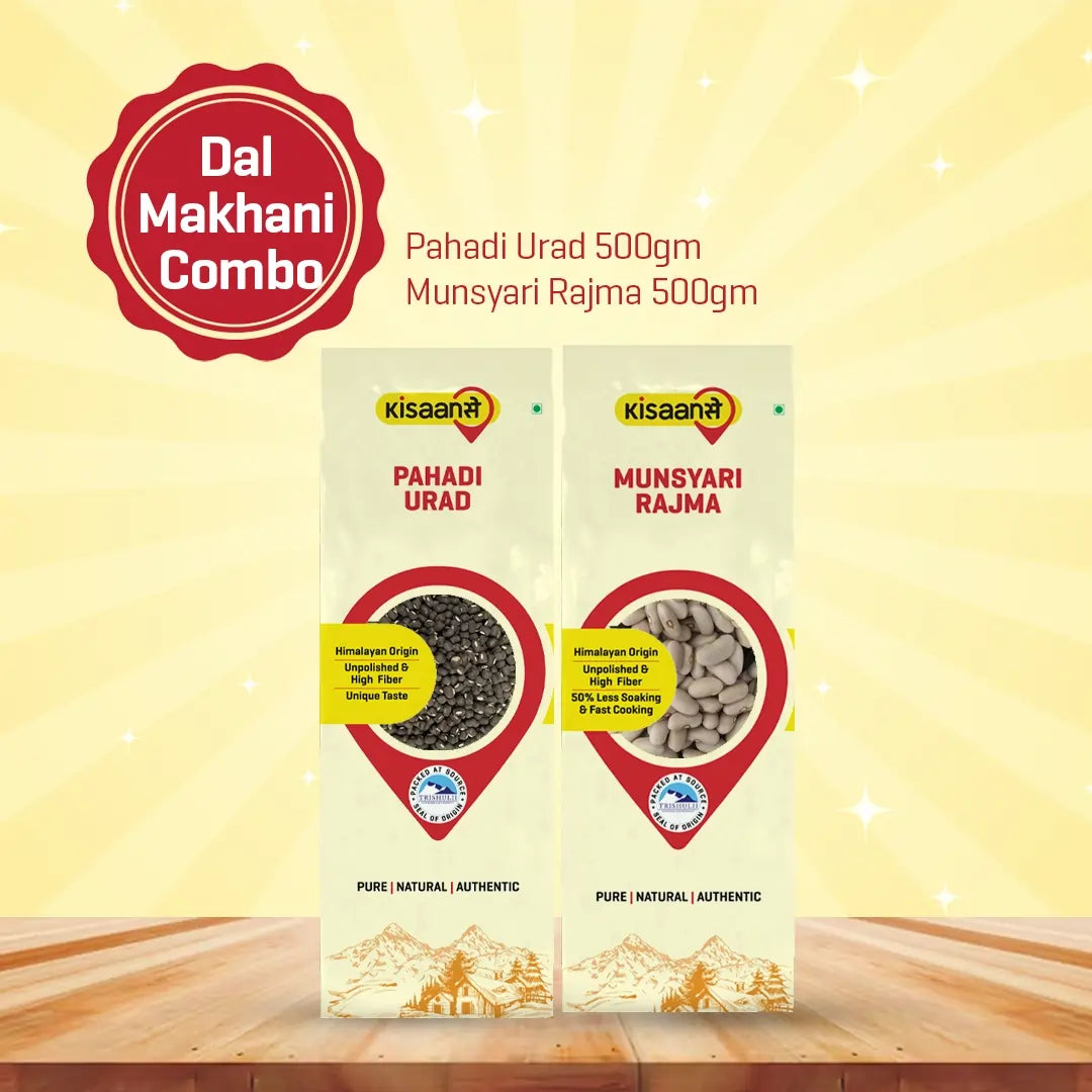 KisaanSay Dal Makhani Combo ( Pahadi Urad 500g + Munsyari rajma 500g )