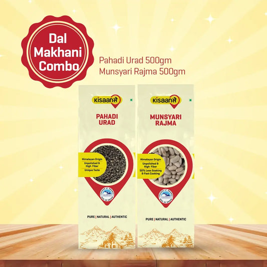KisaanSay Dal Makhani Combo  ( Pahadi Urad 500g + Munsyari rajma 500g )