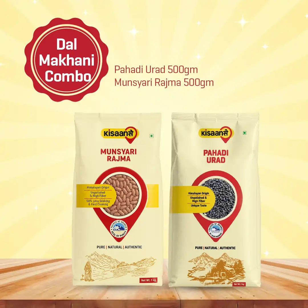 KisaanSay Dal Makhani Combo ( Pahadi Urad 500g + Munsyari Rajma 500g )