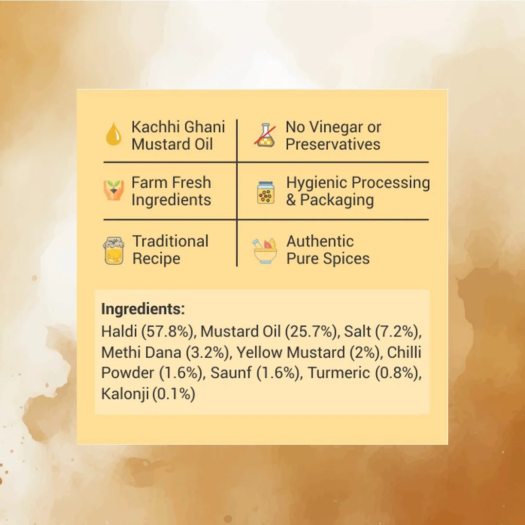 Rajasthani Haldi Achaar | Natural Sun Dried | No Vinegar or Preservatives - KisaanSay