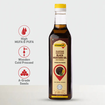 Rajasthani Kachi Ghani Black Mustard Oil - Wood Pressed