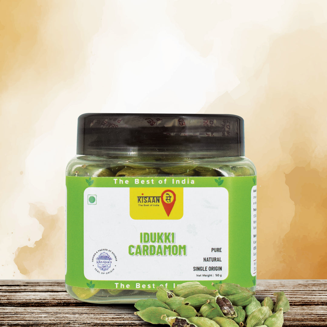 Premium Idukki Cardamom  | Bold Size | Distinctive Flavour & Aroma | No Artificial Colours