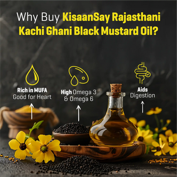 Rajasthani Kachi Ghani Black Mustard Oil  - Wood Pressed