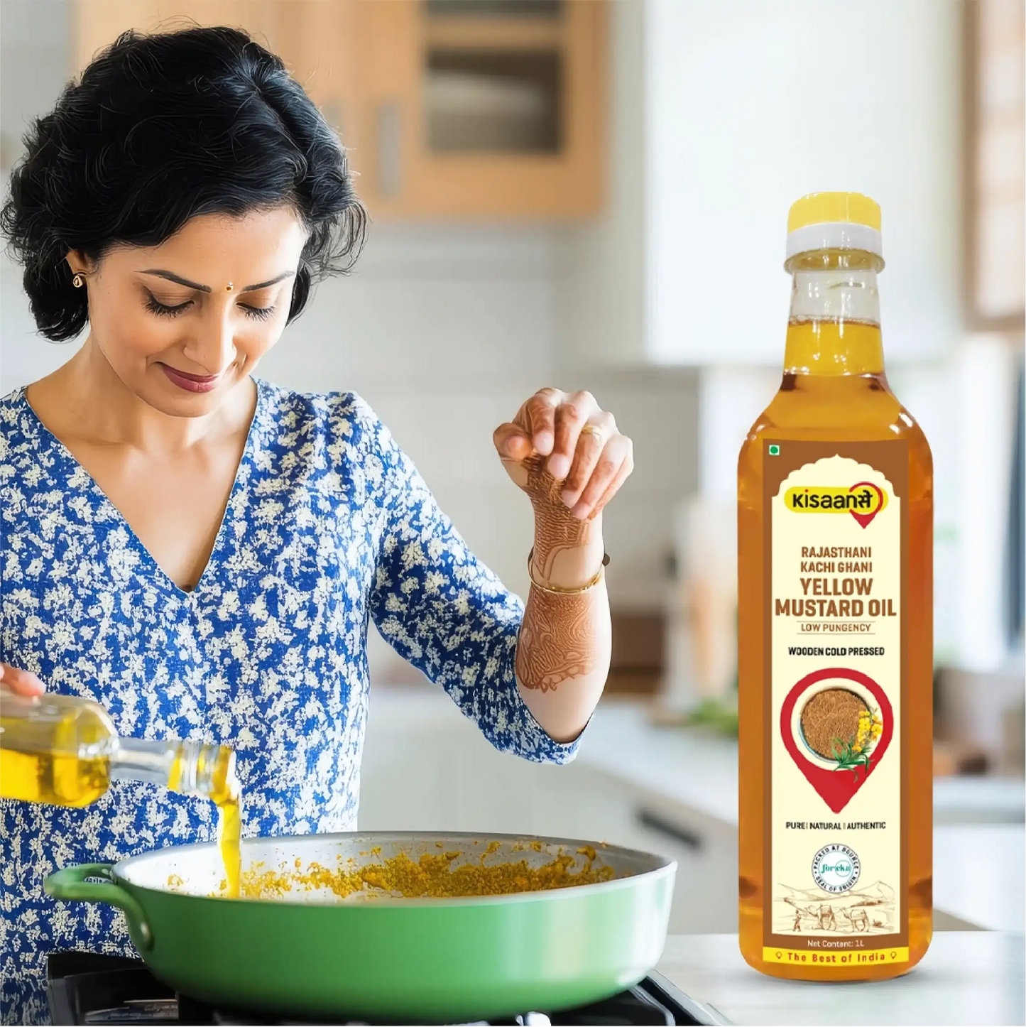 Rajasthani Kachi Ghani Mustard Oil (Yellow) - Wood Pressed