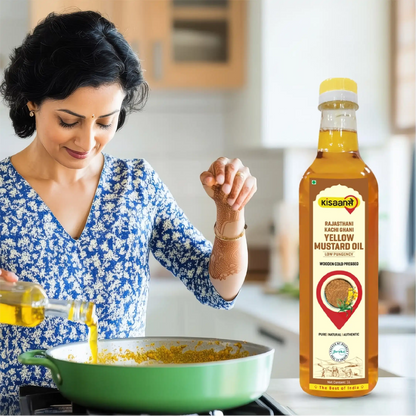 Rajasthani Kachi Ghani Mustard Oil (Yellow) - Wood Pressed