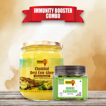Chambal Desi Cow Ghee 500ml + Idukki Cardamom 50g