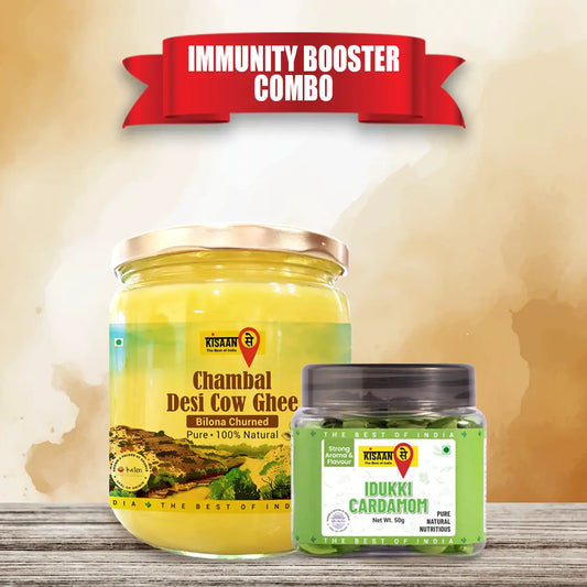 Chambal Desi Cow Ghee 500ml + Idukki Cardamom 50g