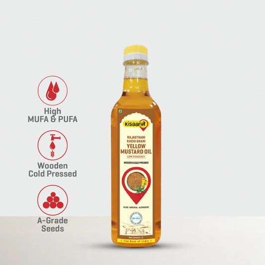 Rajasthani Kachi Ghani Mustard Oil (Yellow) - Wood Pressed