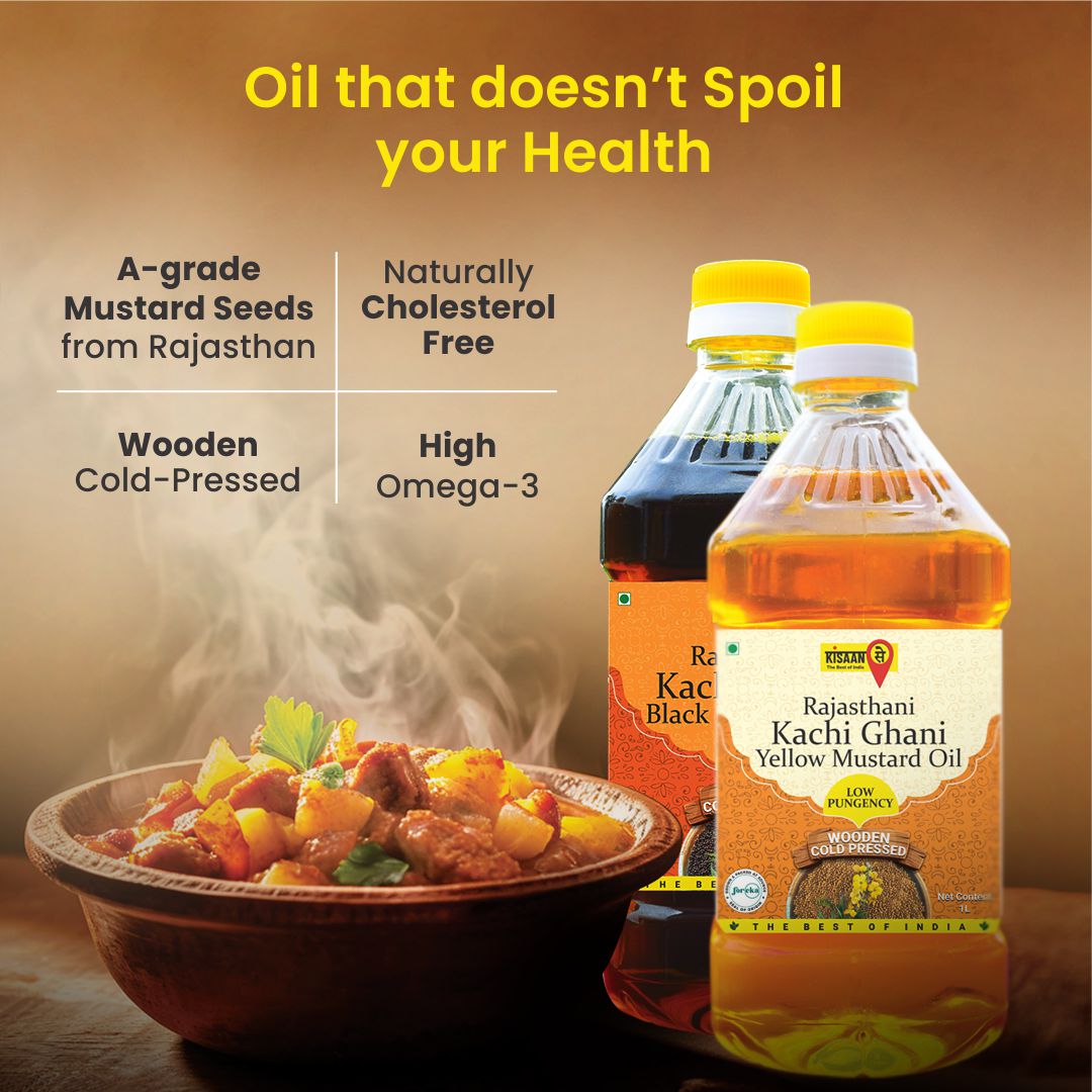 Rajasthani Kachi Ghani Mustard Oil | High Pungency | Wooden Cold Pressed Oil