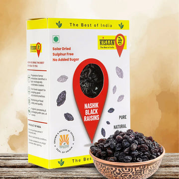 Nashik Black Raisins | No Added Sugar | Solar Dried  | Sulphur Free