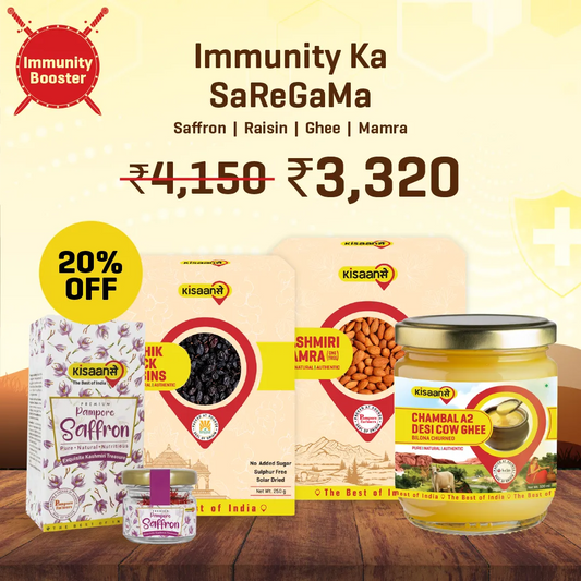 SaReGaMa Combo- Saffron | Raisin | Ghee | Mamra