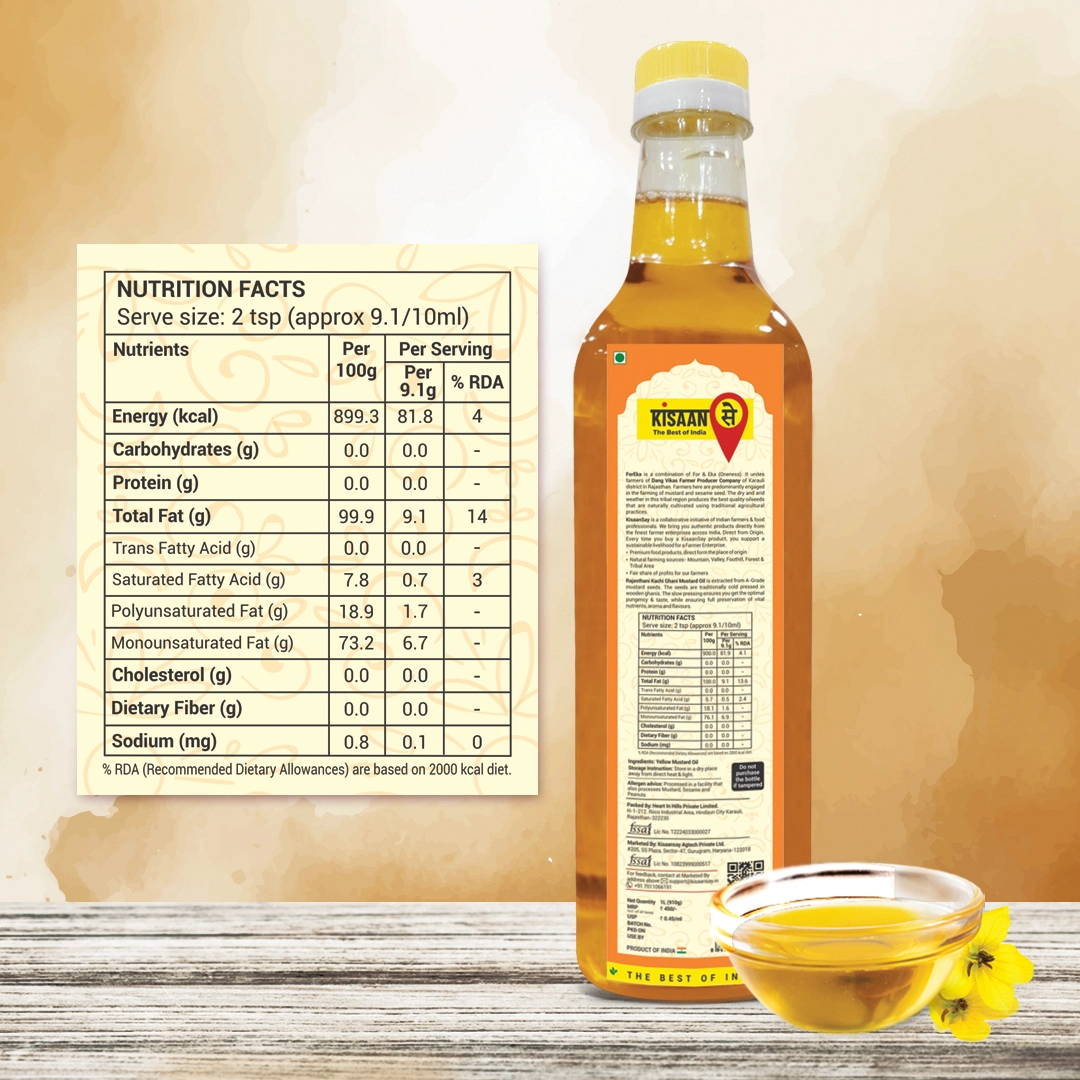 Rajasthani Kachi Ghani Mustard Oil (Yellow)