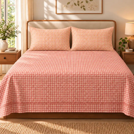 Red & White Checkered Bedsheet