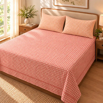 Red & White Checkered Bedsheet