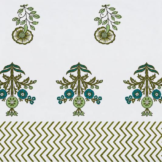 Sanganeri Hand Block Print Bedsheet With 2 Pillow Covers