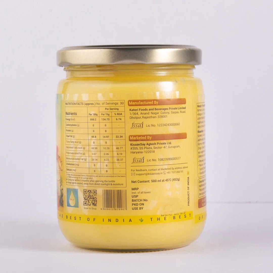 Chambal Desi Cow Ghee | Traditionally Bilona Churned | Naturally Immunity Booster - KisaanSay