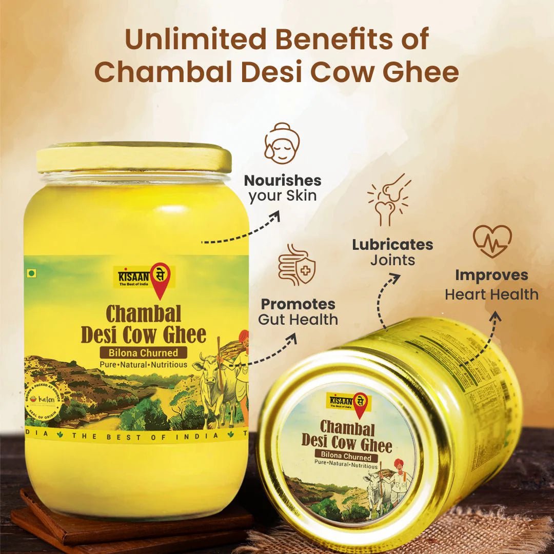 Chambal Desi Cow Ghee 500ml + Idukki Cardamom 50g