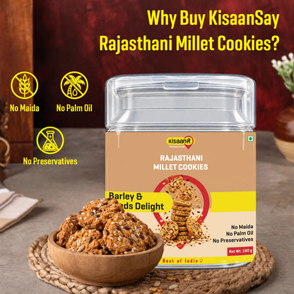 Rajasthani Millet Cookies - Barley & Seeds Delight