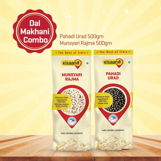 KisaanSay Dal Makhani Combo  ( Pahadi Urad 500g + Munsyari rajma 500g )