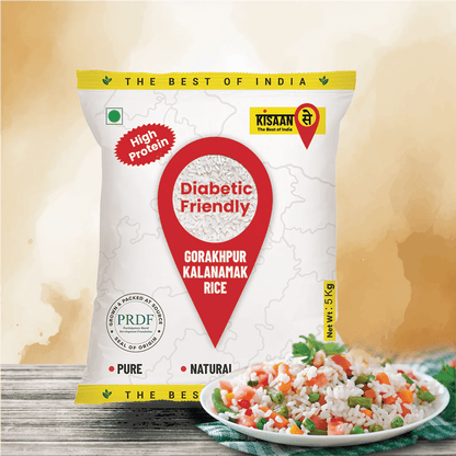 Gorakhpur Kalanamak Rice | Diabetic Friendly | Low GI | High Protein, Fibre & Iron | Aromatic & Tasty - KisaanSay