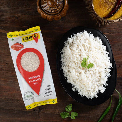 Gorakhpur Kalanamak Rice | Diabetic Friendly | Low GI | High Protein, Fibre & Iron | Aromatic & Tasty - KisaanSay