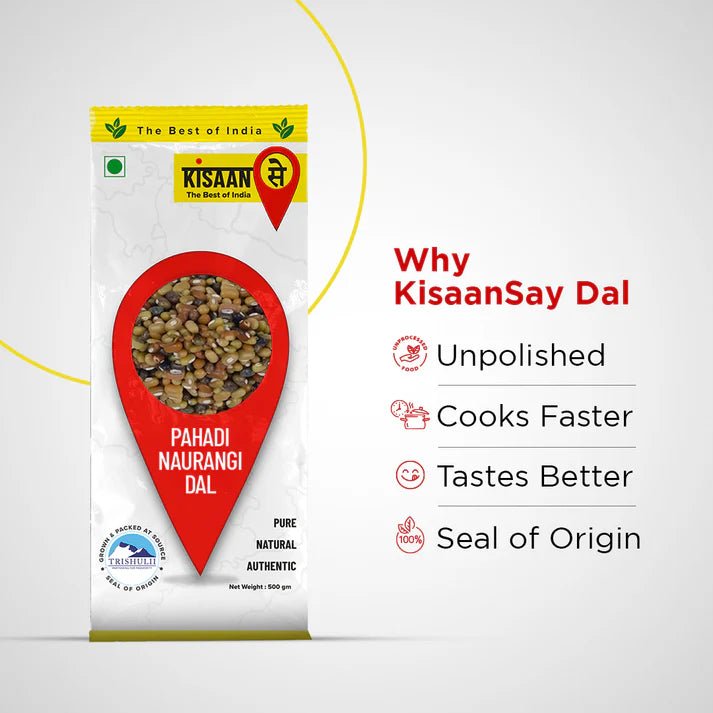 Himalayan Pahadi Naurangi Dal | Unique Taste | Unpolished & High Fiber - KisaanSay