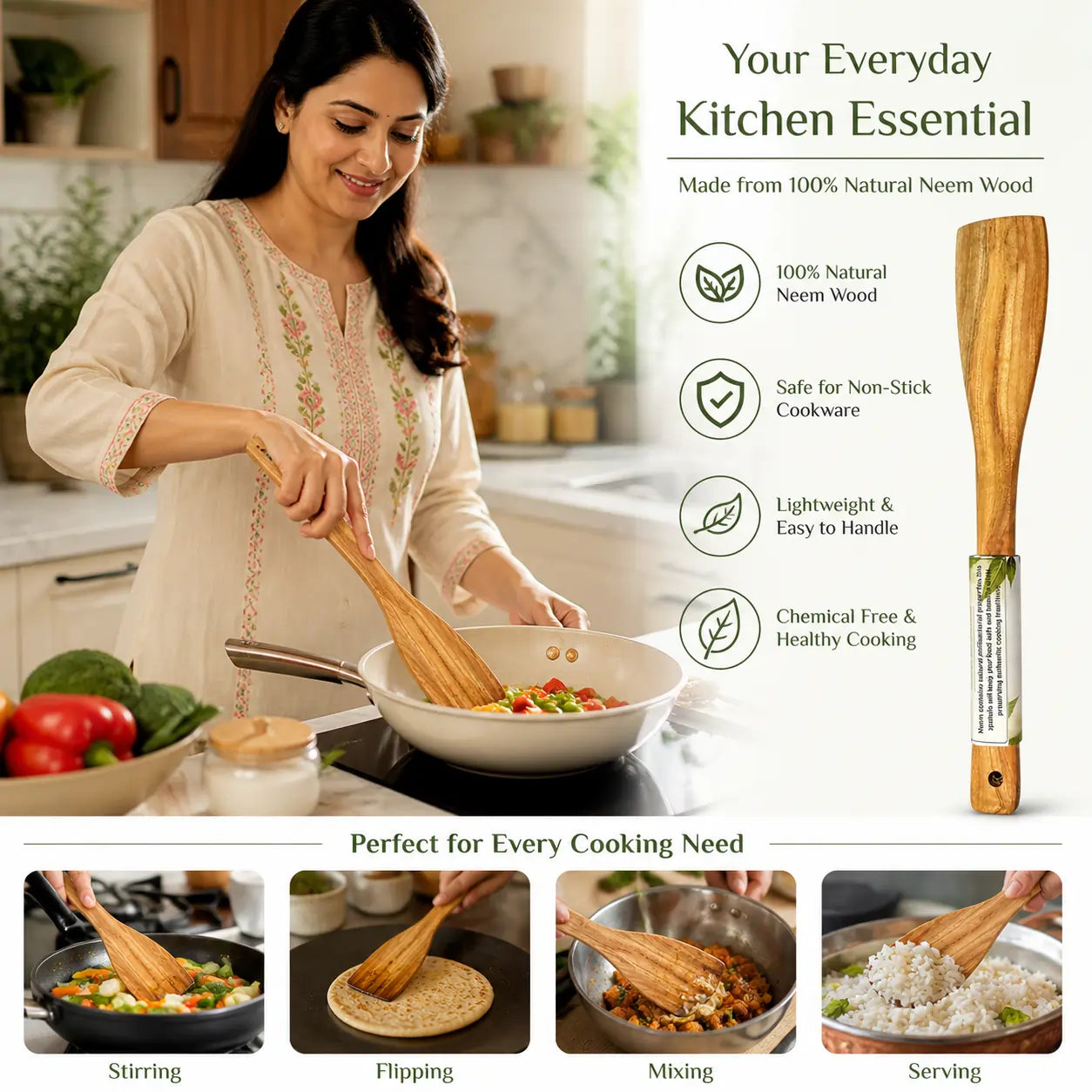 Saharanpur Neem Wood Spatula