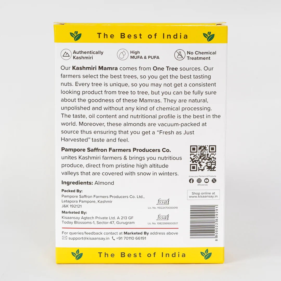 Kashmiri Mamra | 50 % More Oil | High MUFA PUFA | Unpolished & Unprocessed | 100 % Natural - KisaanSay