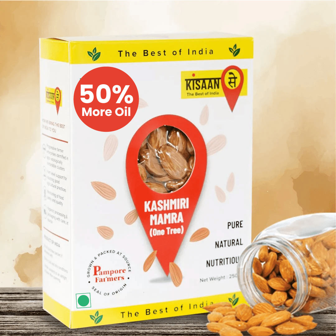 Kashmiri Mamra | 50 % More Oil | High MUFA PUFA | Unpolished & Unprocessed | 100 % Natural - KisaanSay