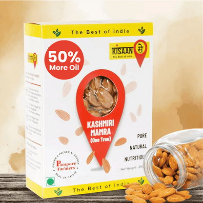 Kashmiri Mamra | 50 % More Oil | High MUFA PUFA | Unpolished & Unprocessed | 100 % Natural - KisaanSay