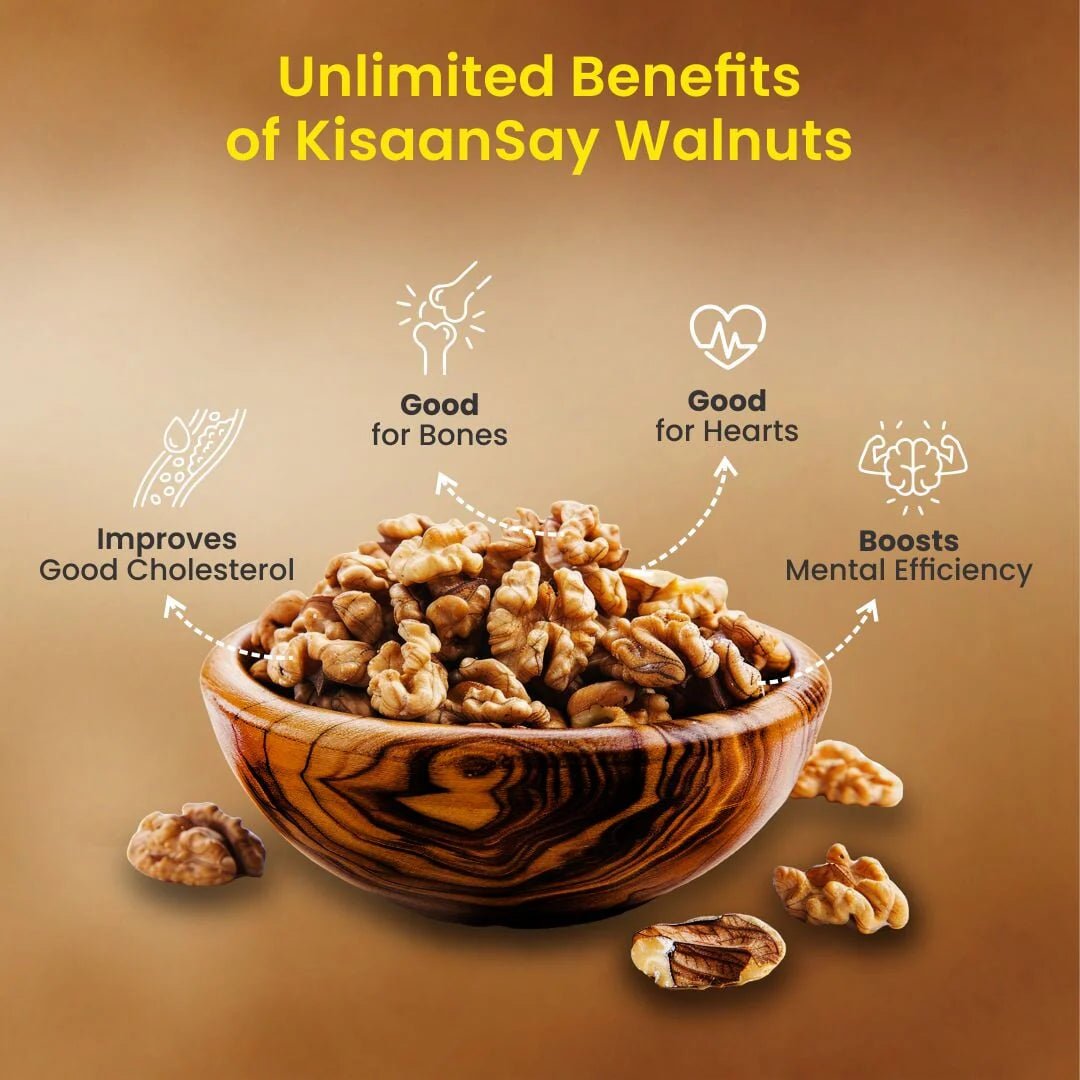 Kashmiri Walnuts | 50% More Oil Content | Without Shell | Vacuum - Packed at Source - KisaanSay