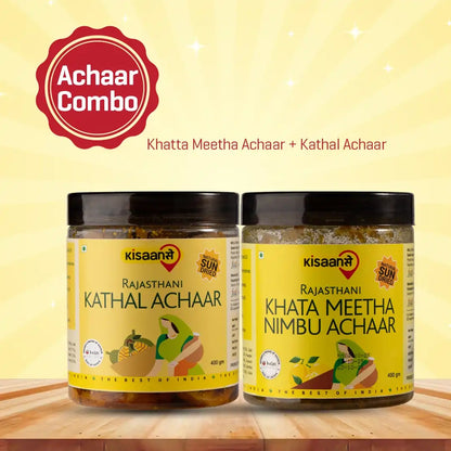 Rajasthani Khata Meetha Nimbu Achaar 400g + Kathal Achaar 400g