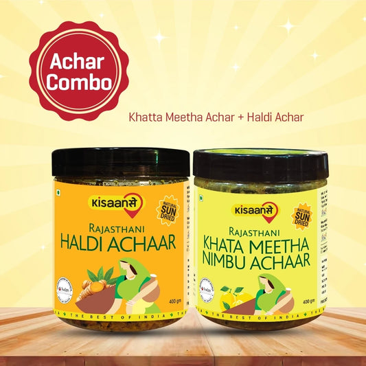 Rajasthani Khata Meetha Nimbu Achaar 400g + Haldi Achaar 400g