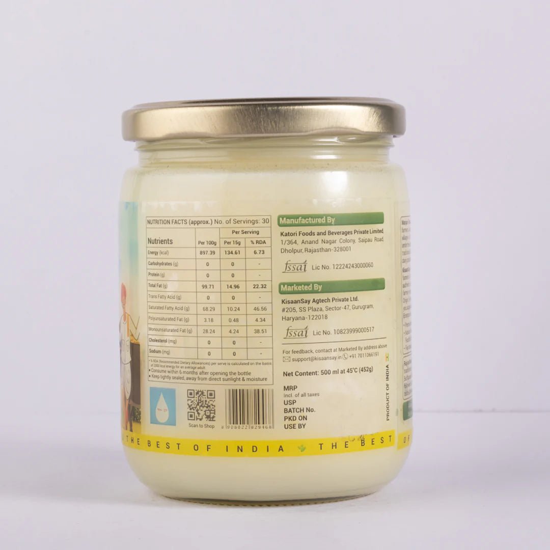 KisaanSay Chambal Desi Buffalo Ghee | Traditionally Bilona Churned - KisaanSay