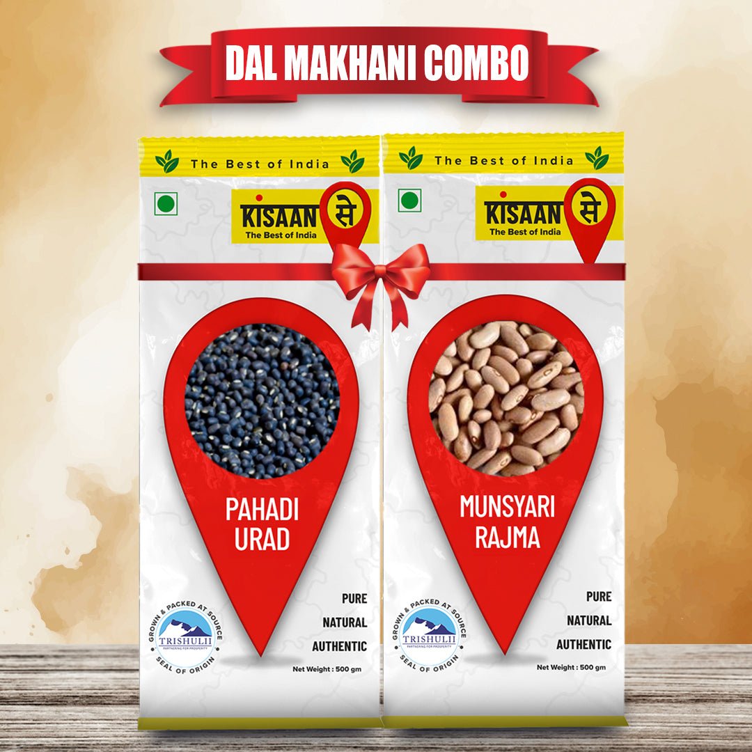 KisaanSay Dal Makhani Combo ( Pahadi Urad 500g + Munsyari rajma 500g ) - KisaanSay