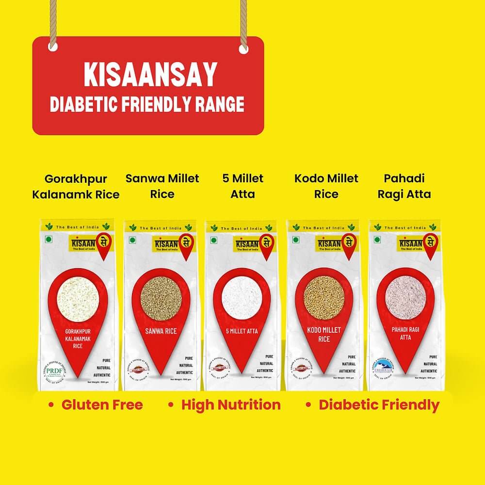 KisaanSay Diabetic Friendly Pack | Gluten Free + High Nutrition - Kisaansay