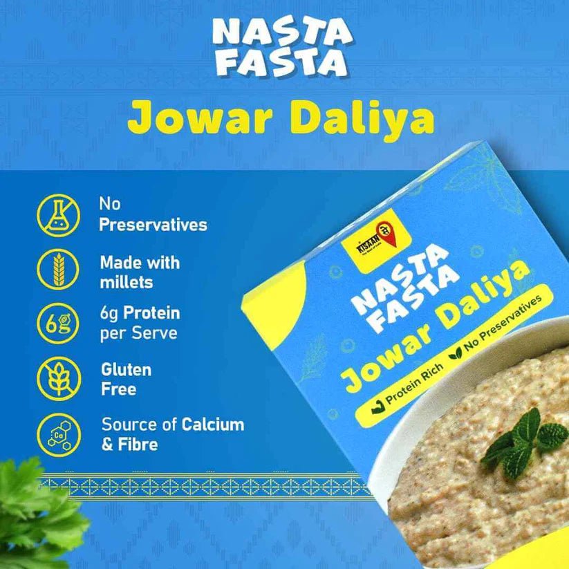 Nasta Fasta Jowar Daliya | No Preservatives | High Fibre & Protein | Cooks in 10 minutes - KisaanSay