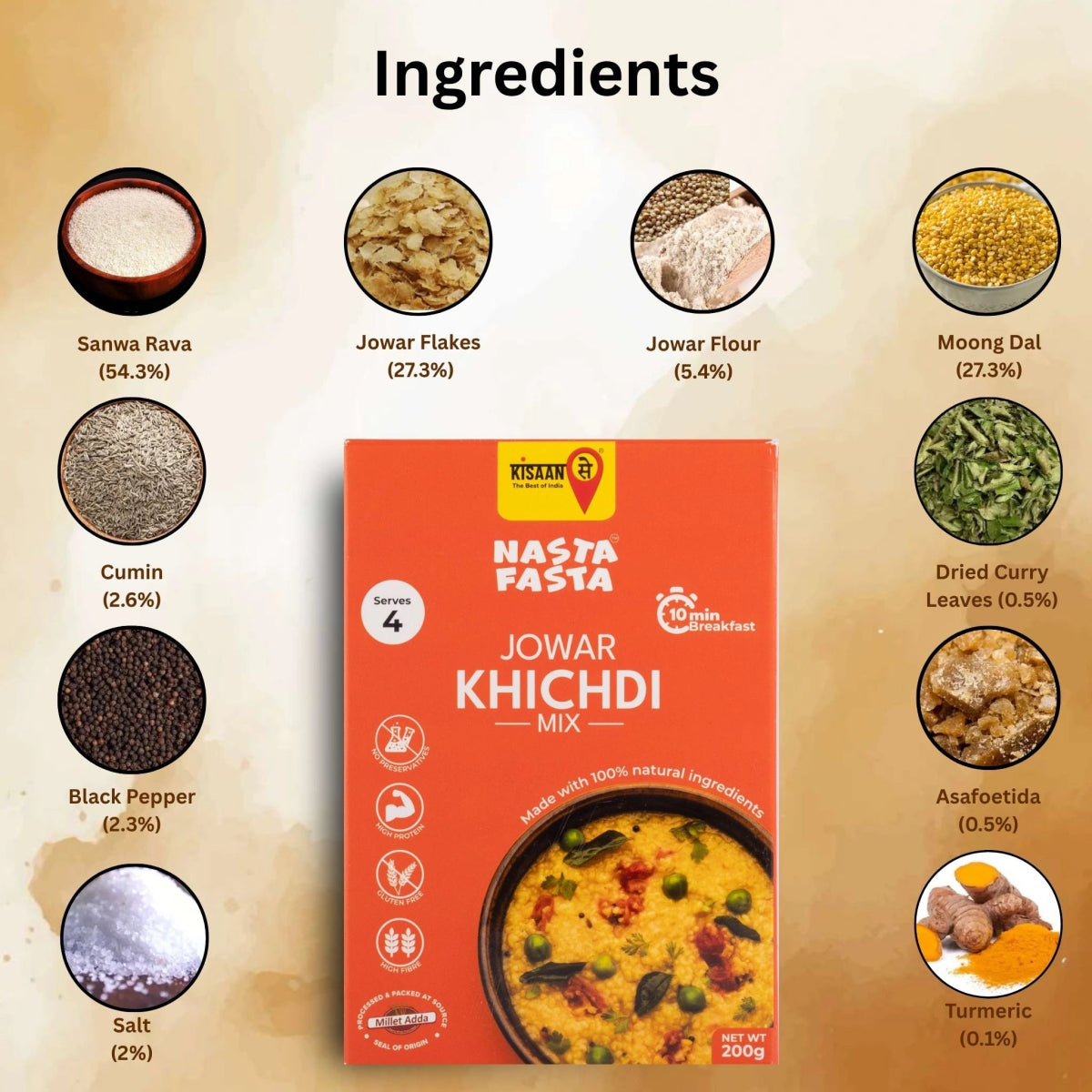 Nasta Fasta Jowar Khichdi Mix - KisaanSay