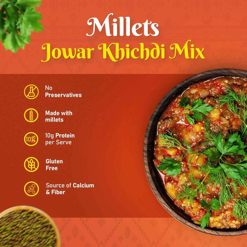 Nasta Fasta Jowar Khichdi Mix | No Preservatives | High Fibre & Protein | Cooks in 10 - minutes - KisaanSay