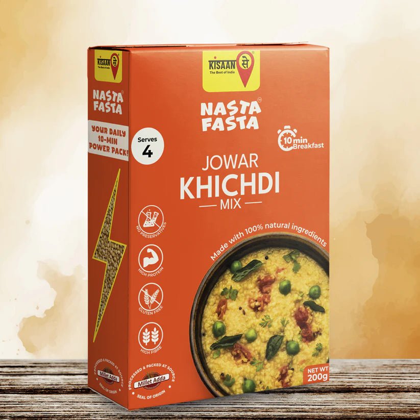 Nasta Fasta Jowar Khichdi Mix | No Preservatives | High Fibre & Protein | Cooks in 10 - minutes - KisaanSay