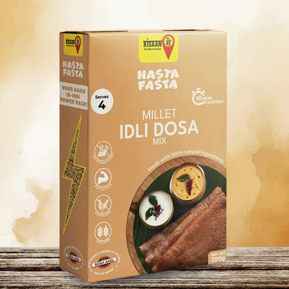 Nasta Fasta Millet Idli Dosa Mix | No Preservatives | High Fibre & Protein | Cooks in 10 minutes - KisaanSay