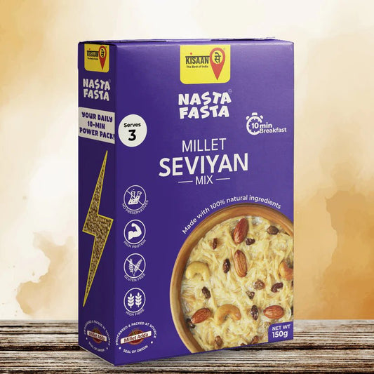 Nasta Fasta Millet Seviyan Mix | No Preservatives | High Fibre & Protein | Cooks in 10 minutes - KisaanSay