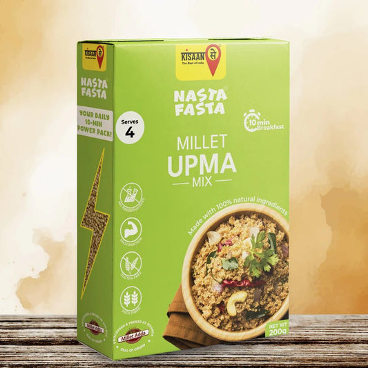 Nasta Fasta Millet Upma Mix | No Preservatives | High Fibre & Protein | Cooks in 10 minutes - KisaanSay