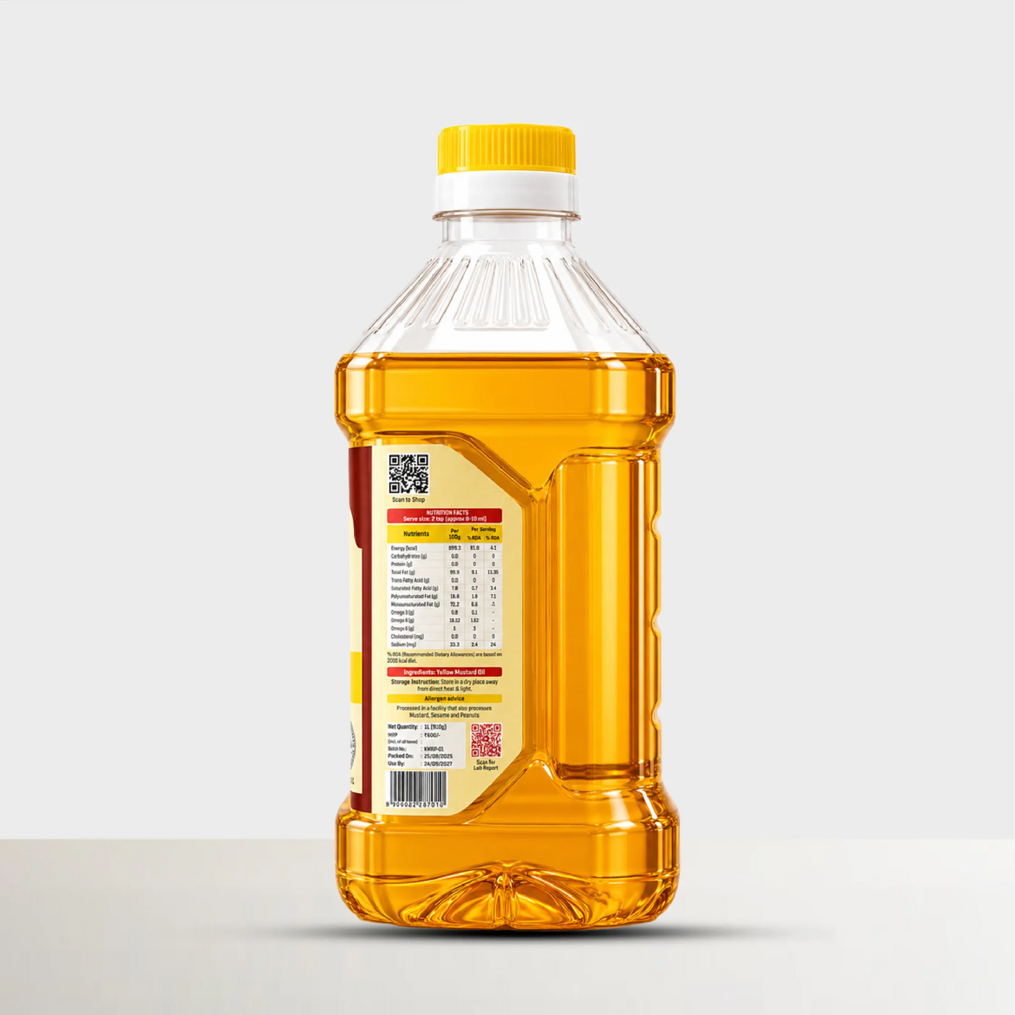 Rajasthani Kachi Ghani Yellow Mustard Oil - Wood Pressed