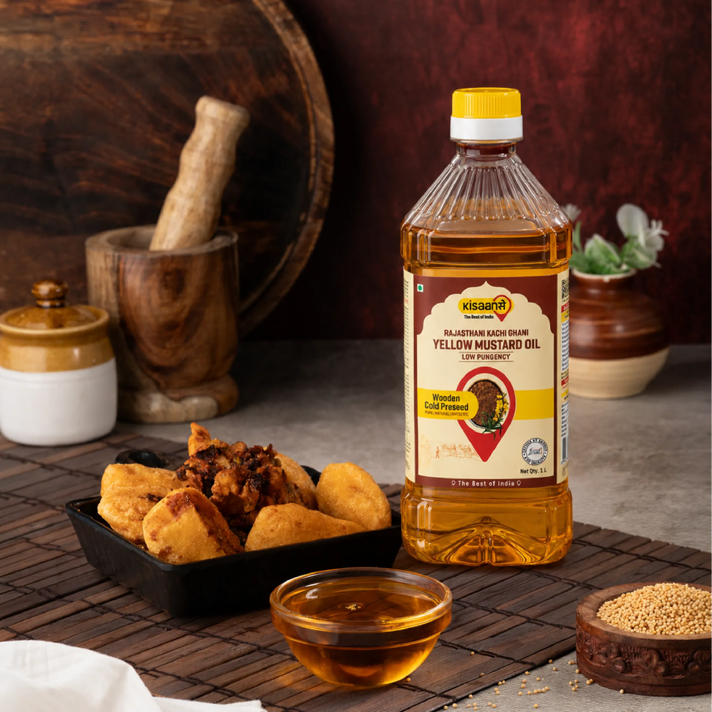 Rajasthani Kachi Ghani Yellow Mustard Oil - Wood Pressed
