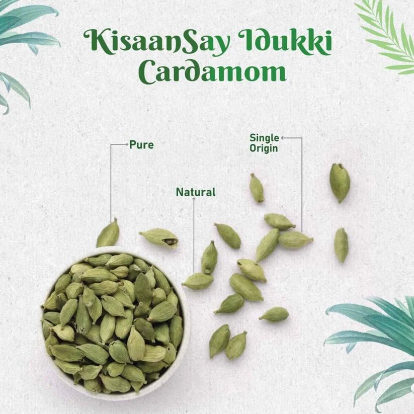 Premium Idukki Cardamom | Strong Flavour & Aroma | No Artificial Colours | Natural Immunity Booster - KisaanSay