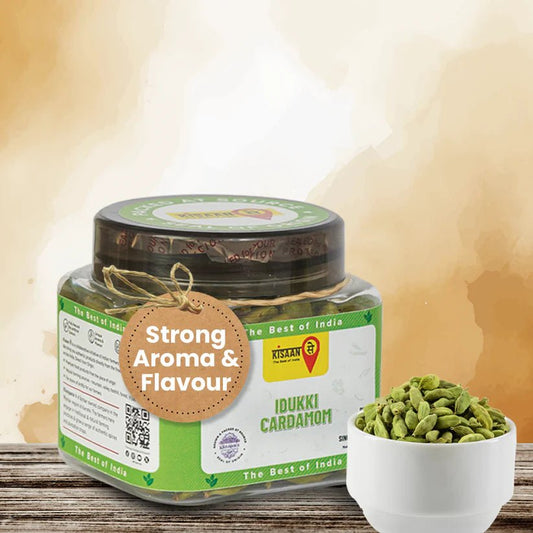 Premium Idukki Cardamom | Strong Flavour & Aroma | No Artificial Colours | Natural Immunity Booster - KisaanSay