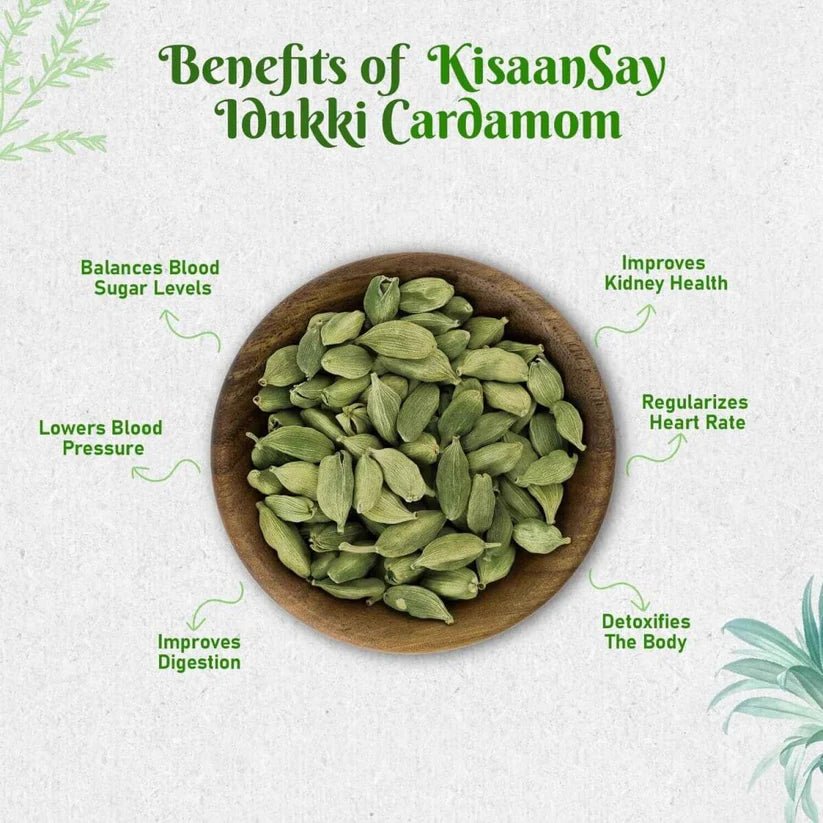 Premium Idukki Cardamom | Strong Flavour & Aroma | No Artificial Colours | Natural Immunity Booster - KisaanSay