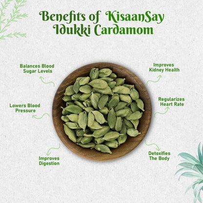 Premium Idukki Cardamom | Strong Flavour & Aroma | No Artificial Colours | Natural Immunity Booster - KisaanSay